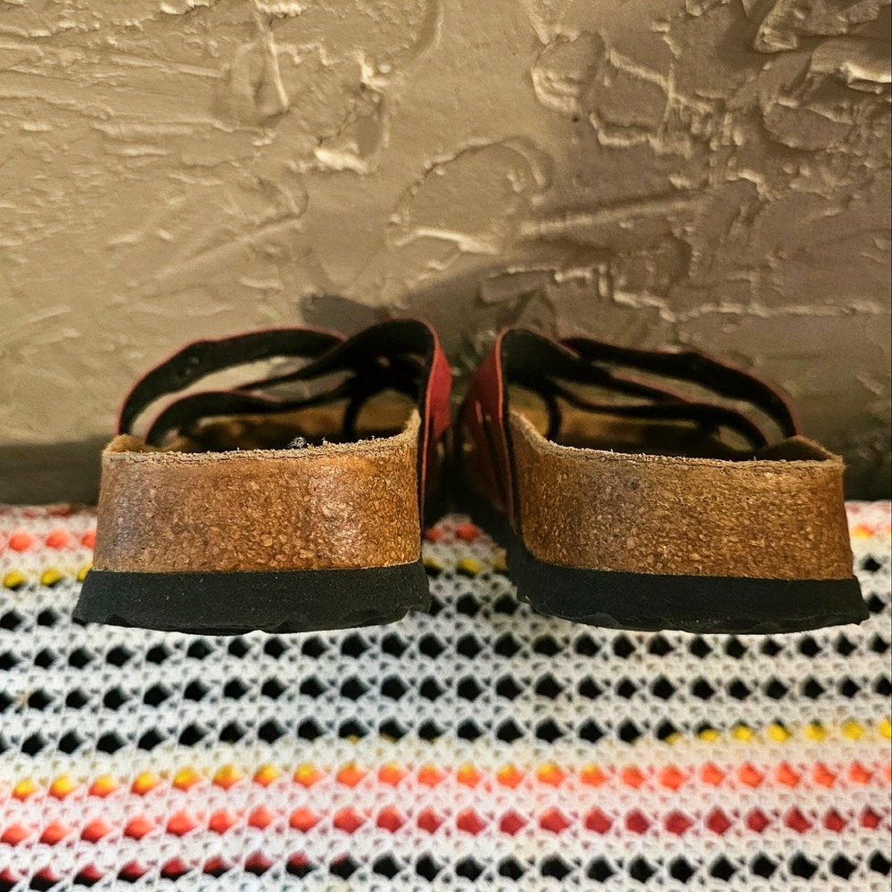 Birkenstock Betula Vinja Red Soft Cork Footbed Leather Strappy Sandals Shoes 39 - Picture 7 of 16